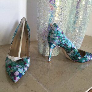 LK Bennett Oliana satin Floral Stiletto Heels size 41